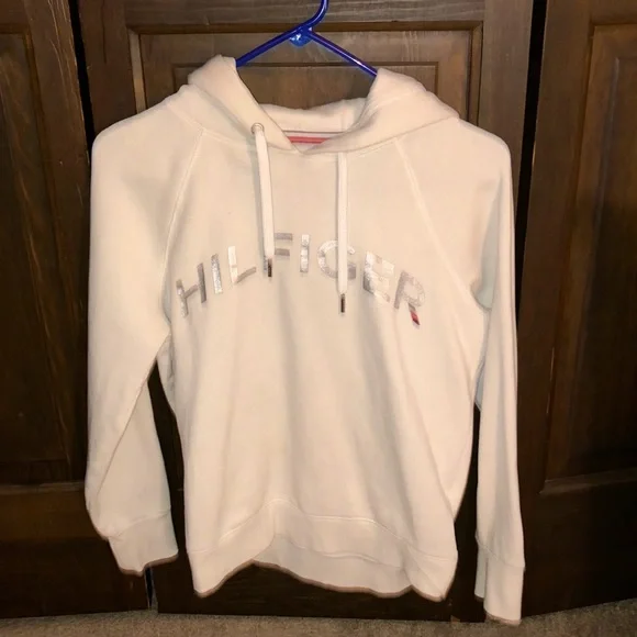 White Long sleeve Tommy Hilfiger Hoodie - Picture 1 of 3
